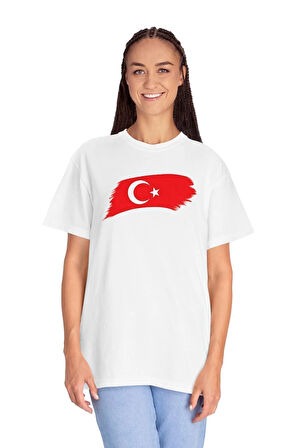 Türk Bayrağı Baskılı Tişört