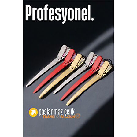 Saç Klipsi Metal Çelik Toka Profesyonel 6 Adet