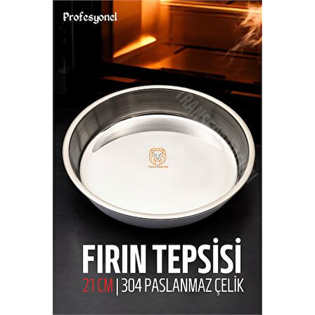 Çelik Fırın Tepsisi 21 cm 304 Paslanmaz Çelik