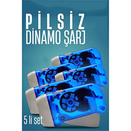 5 li Kendinden Dinamo Şarjlı Pilsiz Acil Durum El Feneri Manuel Şarjlı El Feneri