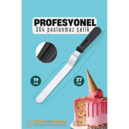Pasta Spatulası Profesyonel 304 Paslanmaz Çelik 37 Cm