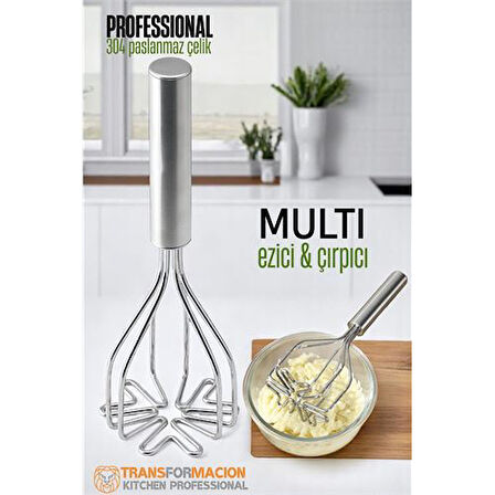 Patates Ezici Profesyonel 304 Paslanmaz Çelik Havuç Muz Avokado Ezici