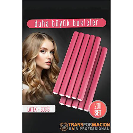 Sosis Latex Bigudi - Isısız Saç Bigudisi 17 mm 20 Adet