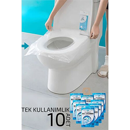 Klozet Kapağı Kılıfı Hijyenik Seyahat Tek Kullanımlık Klozet WC Örtüsü 10 ADET