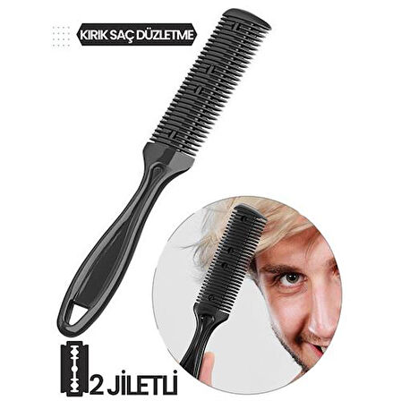 2 Jiletli Kırık Saç Sakal Düzletme İnceltme Tarağı