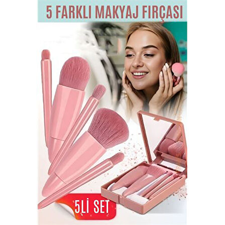 Makyaj Fırça Kiti Aynalı ve Kutulu Profesyonel Makyaj Kiti