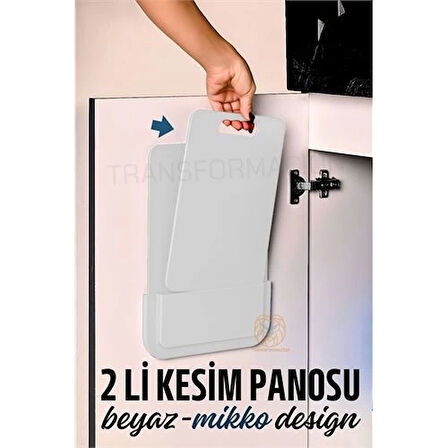 BX 2 li Kesim Panosu Stantlı Yapışkanlı Kesim Tahtası BEYAZ Mikko Design