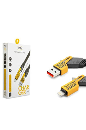 Tüm Telefonlara Uyumlu Cl24 Süper Hızlı 4 In 1 Sarj Kablosu