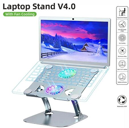 Laptop Stand V4.0 Işikli Fanli Laptop Stand ZR523