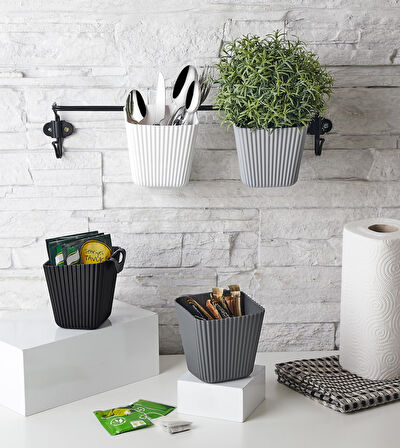 Duvara Asılan Çok Amaçlı Organizer - 2&#39;li Saksı Set