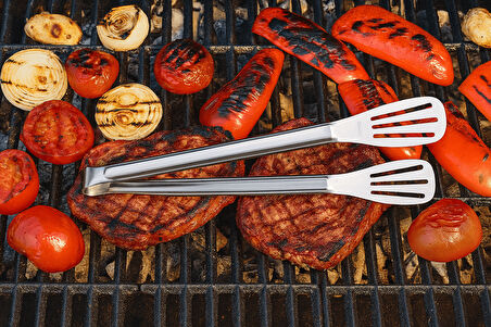 Maşa Paslanmaz Barbekü Maşası - 25 Cm Mutfak Ekmek Maşası