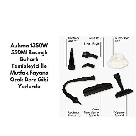 1350W 550ML Basınçlı Buharlı Temizleyici Çok Amaçlı Temizleme AST03