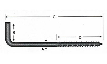 Vidalı Korniş Çivi No:5 - 4x50 - 100 Adet