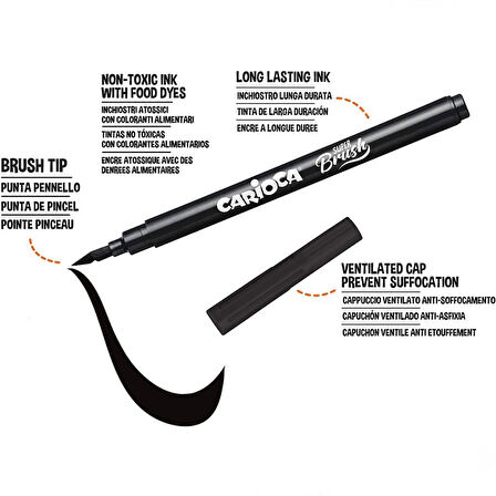 Carioca Keçeli Boya Süper Brush Fırça Uçlu 10'lu 42937