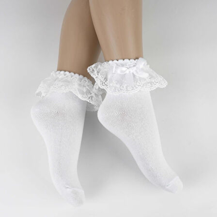 Ada Aks. Soket Çorap K22045 Beyaz