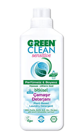 Green Clean Sensitive Parfümsüz Bitkisel Çamaşır Deterjanı 1000ml