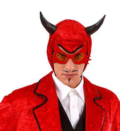 KırmızıRenkBıyıkTasarımlıKediGözlüğü19x11cm