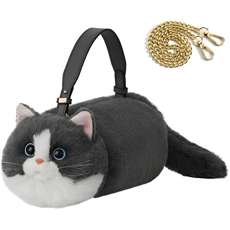 B&D Kedi El Çantası Gri
