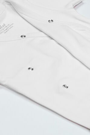 Organik Natural Basic Style Kruvaze Uzun Kol Body BS17102 Beyaz