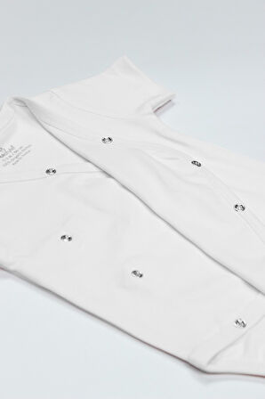 Organik Natural Basic Style Kruvaze Yarım Kol Body BS17101 Beyaz