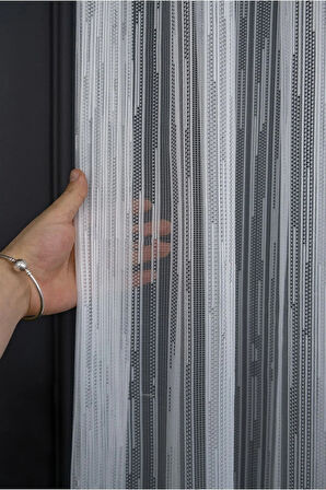 Farbateks Dikim Kırık Çizgi Yeni Tasarım Tül 2kat Pileli Ütü Istemez Kırışmaz Tül