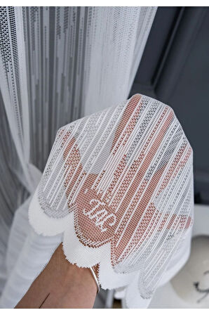 Farbateks Dikim Kırık Çizgi Yeni Tasarım Tül 2kat Pileli Ütü Istemez Kırışmaz Tül