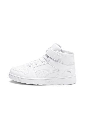 PUMA 37048802 REBOUND LAYUP WHITE GRAY VIOLET ÇOCUK BASKET SPOR AYAKKABISI