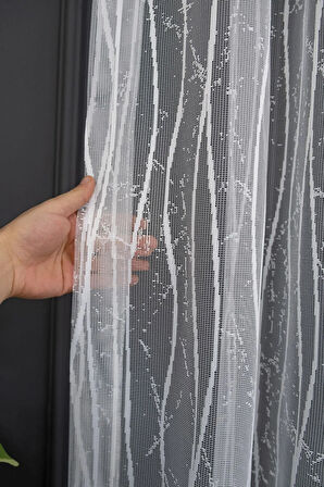 Farbateks Dikim Es S Model Desen Tasarım 1/2kat Pileli Tül Perde