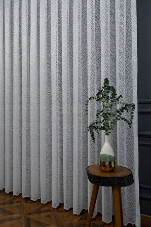 Farbateks Dikim Ekru Krem Ilisyon Desen Yeni Tasarım Desen 3kat Pileli Ütü Istemez Tül Perde