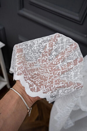 Farbateks Dikim Ekru Krem Ilisyon Desen Yeni Tasarım Desen 3kat Pileli Ütü Istemez Tül Perde