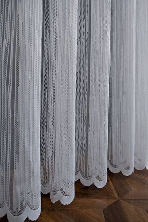 Farbateks Dikim Kırık Çizgi Yeni Tasarım 1/3kat Pileli Ütü Istemez Kırışmaz Tül Perde