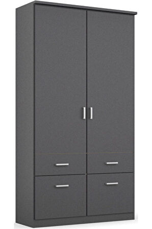 Aksu  Giyinme Dolabı - Çok Amaçlı Dolap - Gardırop 90 Cm-2 Kapaklı-2 Çekmeceli