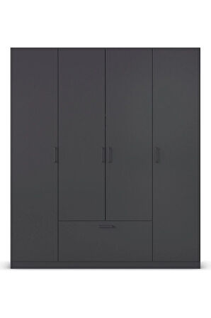 Alçin Giyinme Dolabı - Çok Amaçlı Dolap - Gardırop 180 Cm-4 Kapaklı-1 Çekmeceli