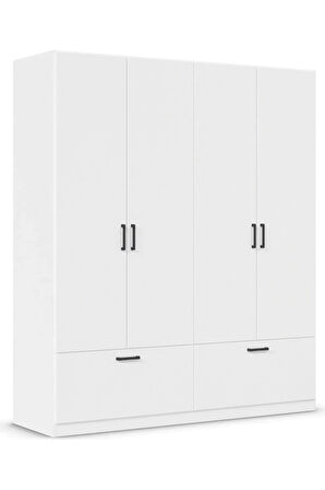 Alev Giyinme Dolabı - Çok Amaçlı Dolap - Gardırop 180 Cm-4 Kapaklı-2 Çekmeceli