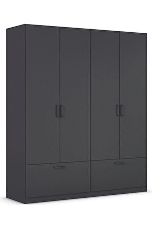 Alev Giyinme Dolabı - Çok Amaçlı Dolap - Gardırop 180 Cm-4 Kapaklı-2 Çekmeceli