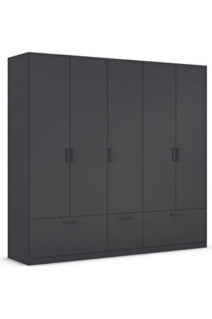 Alev Giyinme Dolabı - Çok Amaçlı Dolap - Gardırop 225 Cm-5 Kapaklı-3 Çekmeceli