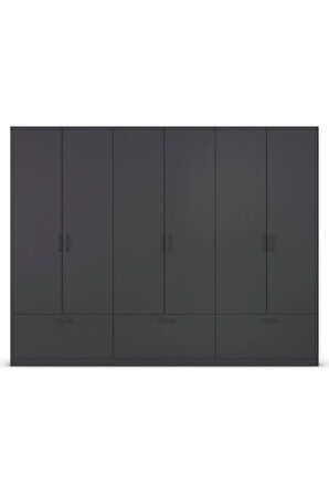 Alev Giyinme Dolabı - Çok Amaçlı Dolap - Gardırop 270 Cm-6 Kapaklı-3 Çekmeceli