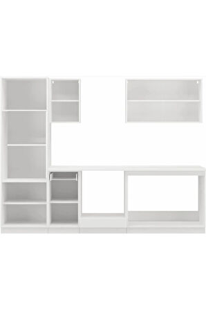 Angel Hazır Mutfak Dolabı Kiler Dahil 260cm–Beyaz Laminat Tezgah Dahil-Beyaz-Mat