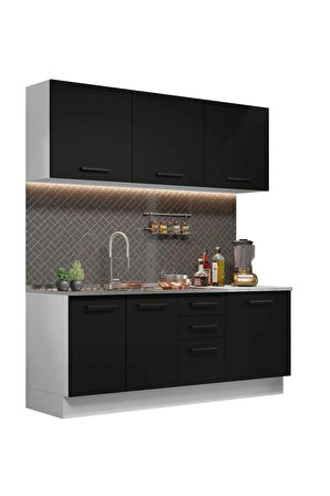 Apollo Hazır Mutfak Dolabı-Çok Amaçlı Dolap 180 cm Ve Beyaz Laminat Tezgah Dahil