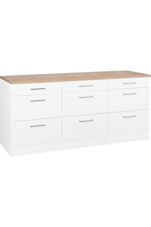 Arita Mutfak Çekmeceli Alt Modül 120 cm Beyaz- Tezgah Dahil Td-ari-011