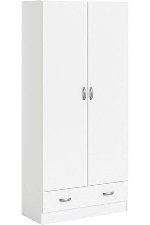 Aysu  Giyinme Dolabı - Çok Amaçlı Dolap - Gardırop 80 Cm-2 Kapaklı-1 Çekmeceli