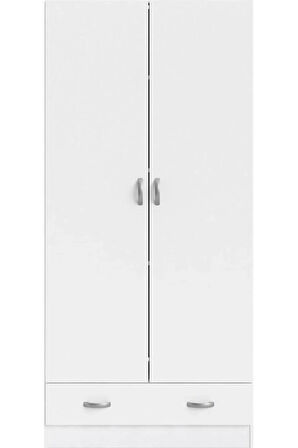 Aysu  Giyinme Dolabı - Çok Amaçlı Dolap - Gardırop 80 Cm-2 Kapaklı-1 Çekmeceli