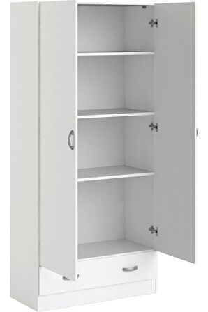 Aysu  Giyinme Dolabı - Çok Amaçlı Dolap - Gardırop 80 Cm-2 Kapaklı-1 Çekmeceli