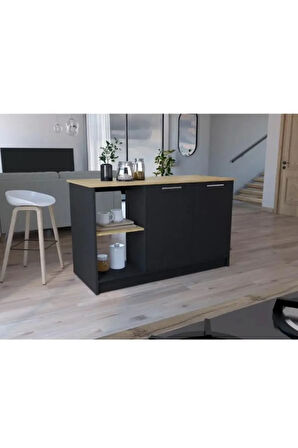 Bengi Mutfak Adası - Antrasit-150 Cm-Oturma Alanlı-Masa