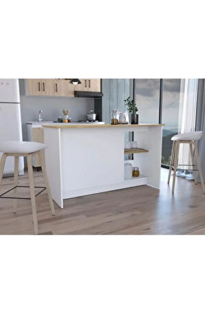 Bengi Mutfak Adası - Antrasit-150 Cm-Oturma Alanlı-Masa