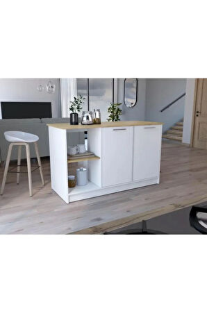 Bengi Mutfak Adası - Antrasit-150 Cm-Oturma Alanlı-Masa