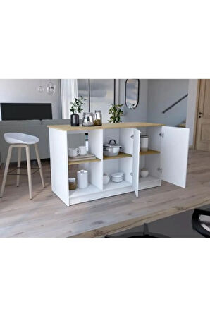 Bengi Mutfak Adası - Antrasit-150 Cm-Oturma Alanlı-Masa