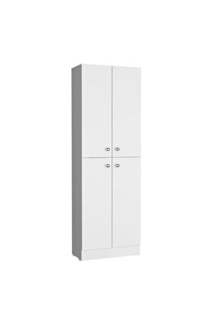 Feza Çok Amaçlı Dolap,5 Raflı, 4 Kapaklı Mutfak Dolabı Kiler Dolabı Banyo Dolabı-60cm