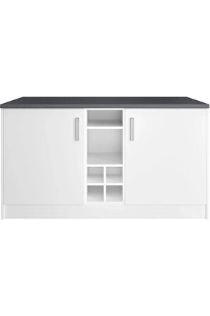 Helios Mutfak Alt Modül 2 Kapaklı -150 Cm Beyaz-tezgah Dahil
