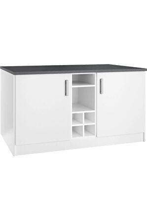 Helios Mutfak Alt Modül 2 Kapaklı -150 Cm Beyaz-tezgah Dahil